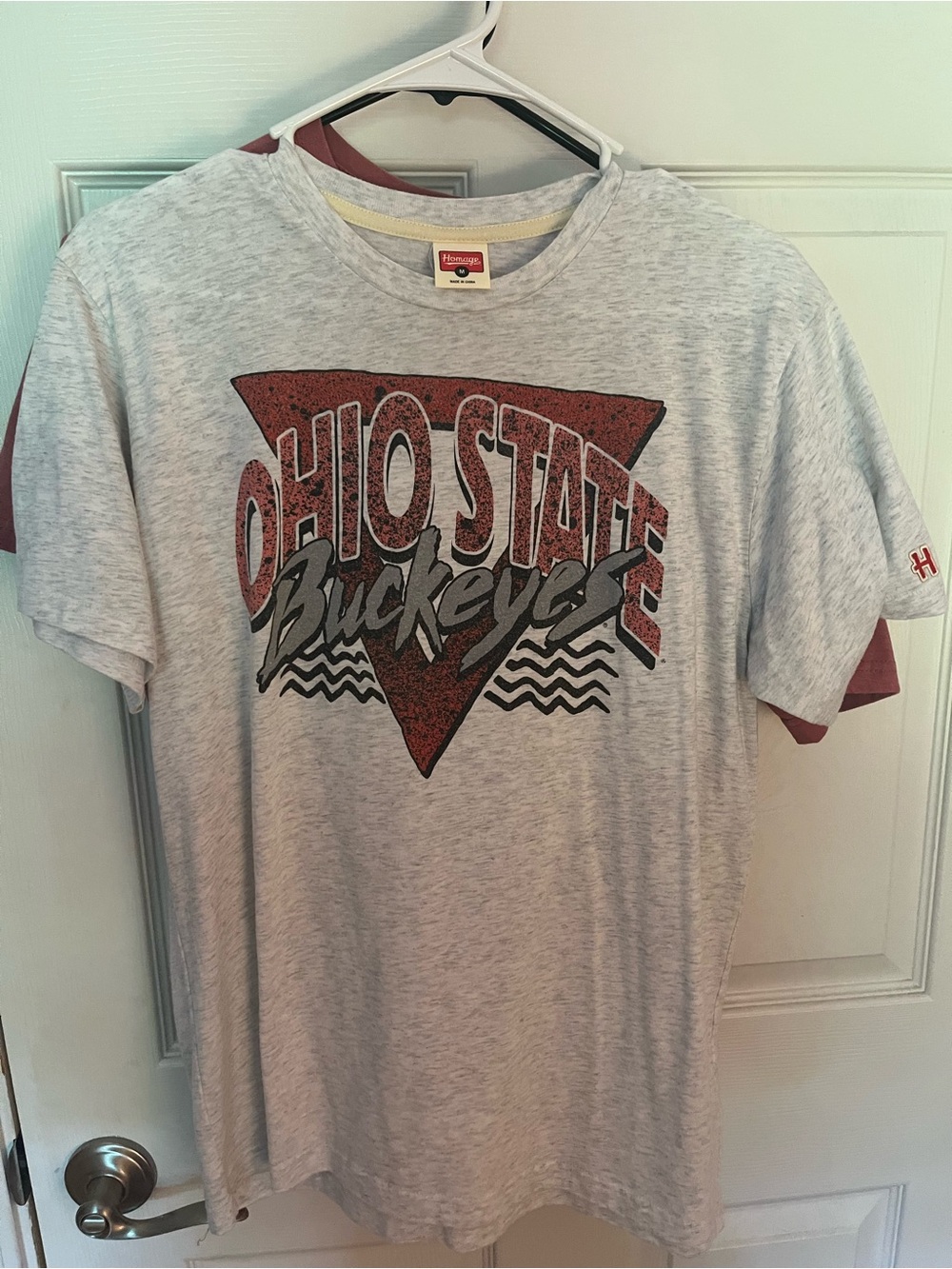 HOMAGE Gray Ohio State Buckeyes Short-Sleeve Tee with Red Graphic